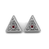 Crimson Collection – Ruby and White Sapphire Stud Earrings