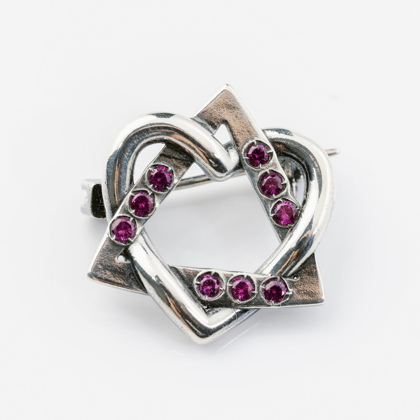 Crimson Love Pin with Rubies