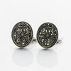 Filigree Center Stone Oval Cuff Links