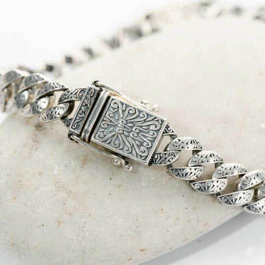 Filigree Center Stone Round Medallion Bracelets (LG)