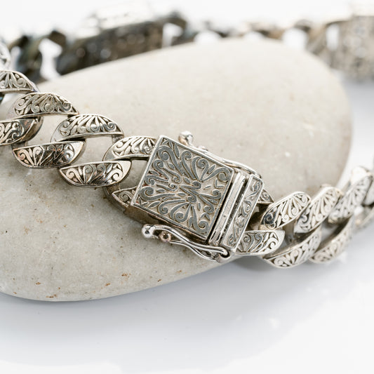 Filigree Center Stone Square Bracelets (LG)