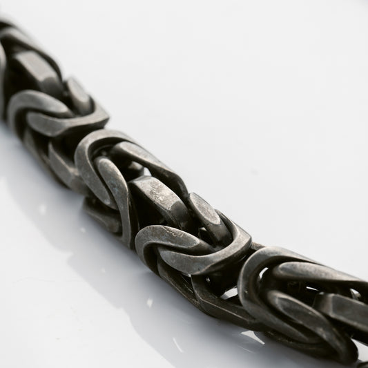 Heavy Oxidized Woven Chain Necklace