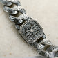 Filigree Center Stone Round/Square Alternating Bracelet (SM)