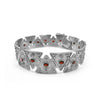 Garnet, Diamonds and Silver Bracelet