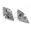 Silver Double Triangle Drop Earrings